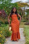 Wanjiku Dress Fitted Maxi Dress - Orange