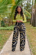 Kakiba Amore Palazzo Pants and Milano Olive Green Top