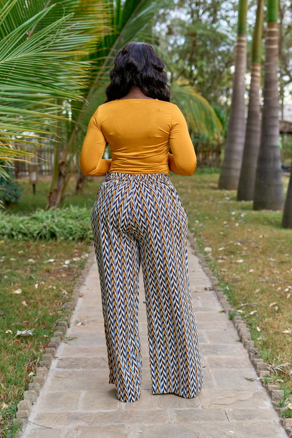 Kakiba Zaya Palazzo Pants and Milano Mustard Top