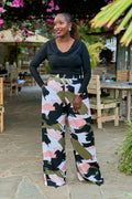 Kakiba Malia Army Green Palazzo Pants and Black Milano Top