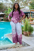 Kakiba Luna Purple Palazzos and Luna Purple Wrap Top