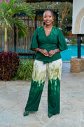 Kakiba Luna Green Palazzos and Luna Green Wrap Top