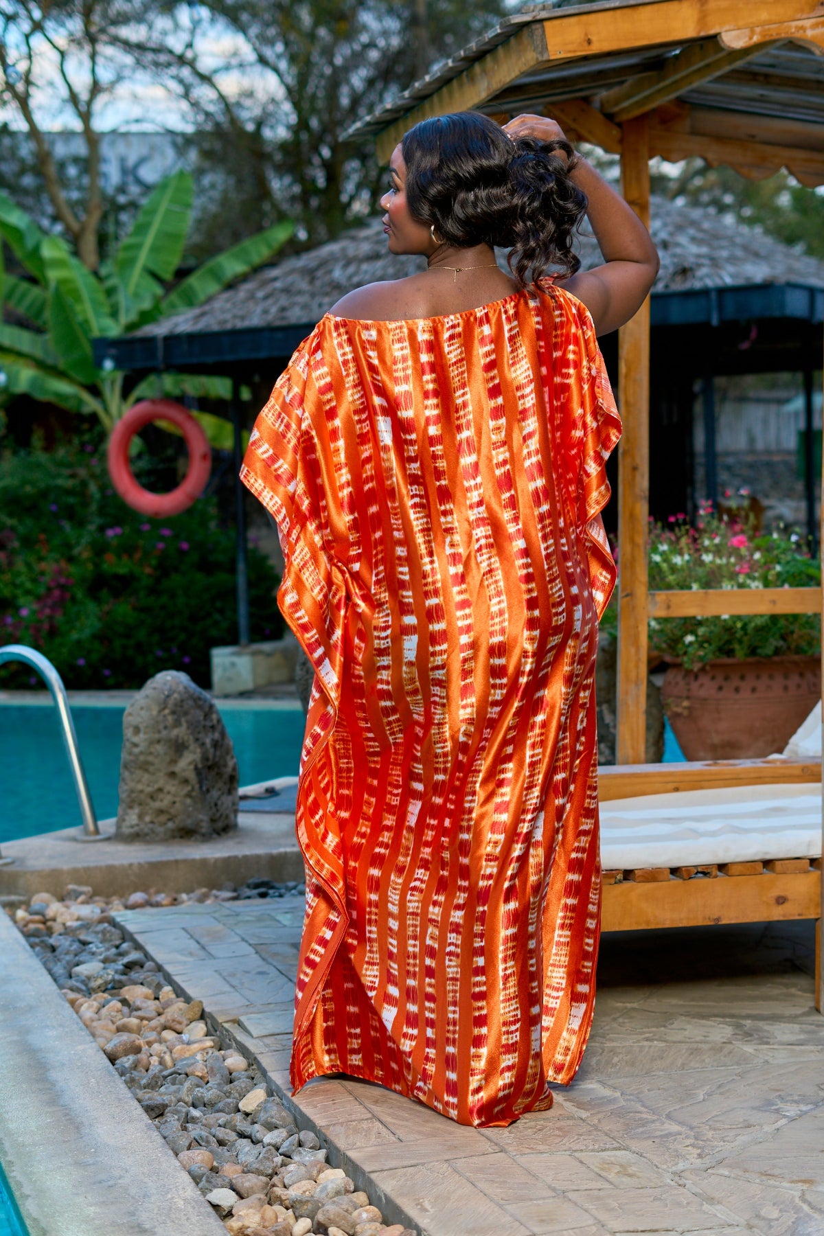 Kakiba Binti Orange Kaftan