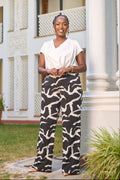 Kakiba Botanica Black Palazzo Pants & Laura White Silk Top