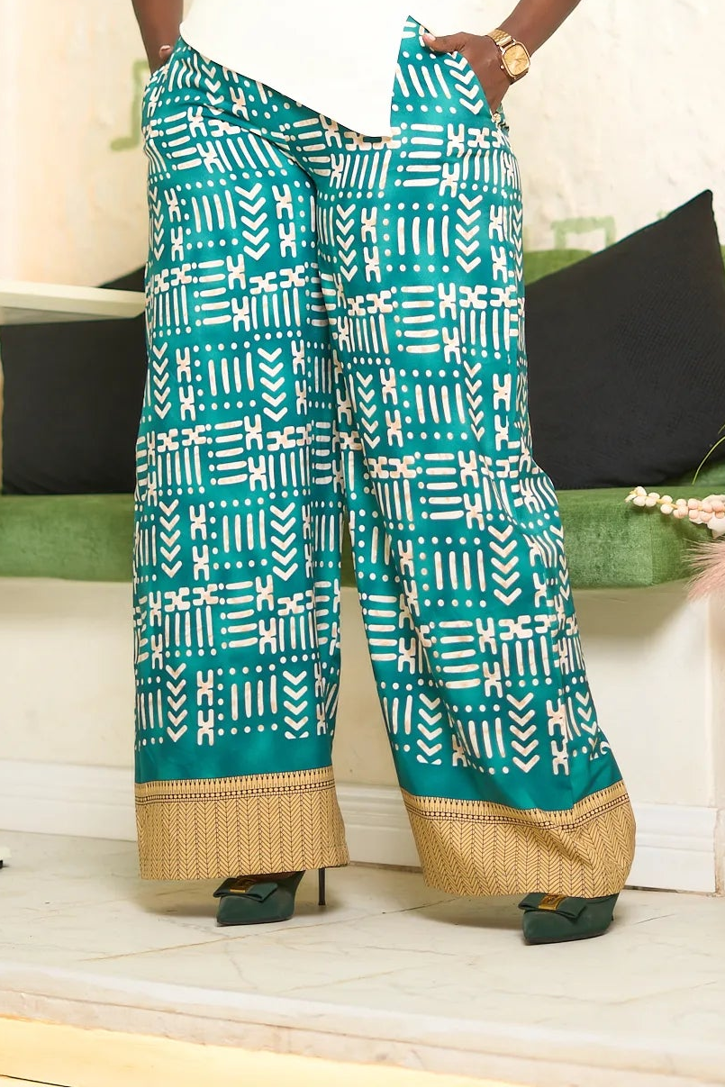 Kakiba Audacious Green Palazzo Pants