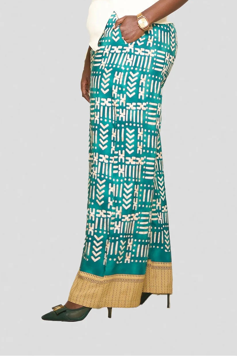 Kakiba Audacious Green Palazzo Pants