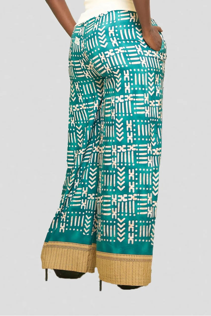 Kakiba Audacious Green Palazzo Pants