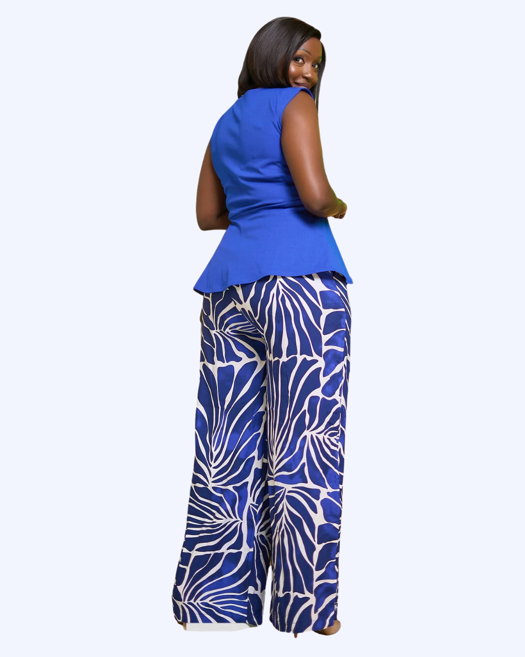 Botanica Royal Blue Palazzos and Peplum Royal Blue Blouse
