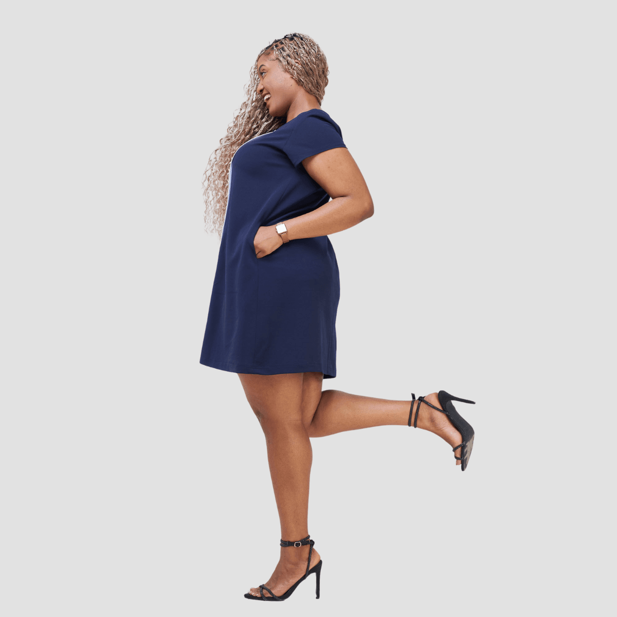 Kakiba Collections Sylvia Dress Navy Blue - Image 3
